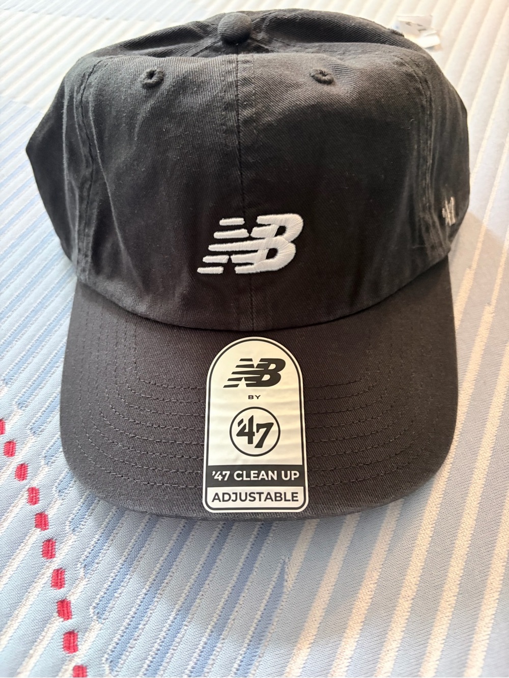 New Balance Black Baseball Cap with White Tag